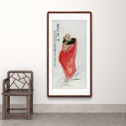 国画手绘人物十八罗汉达摩普贤文殊大势至菩萨心海画三尺GG100