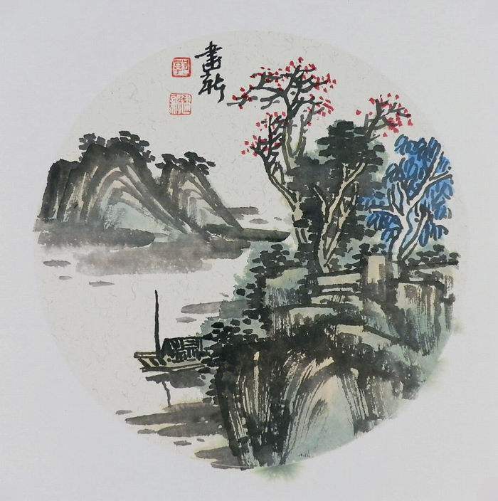 名人字画书画手绘客厅装饰画新品I042639郭建新国画山水画小品