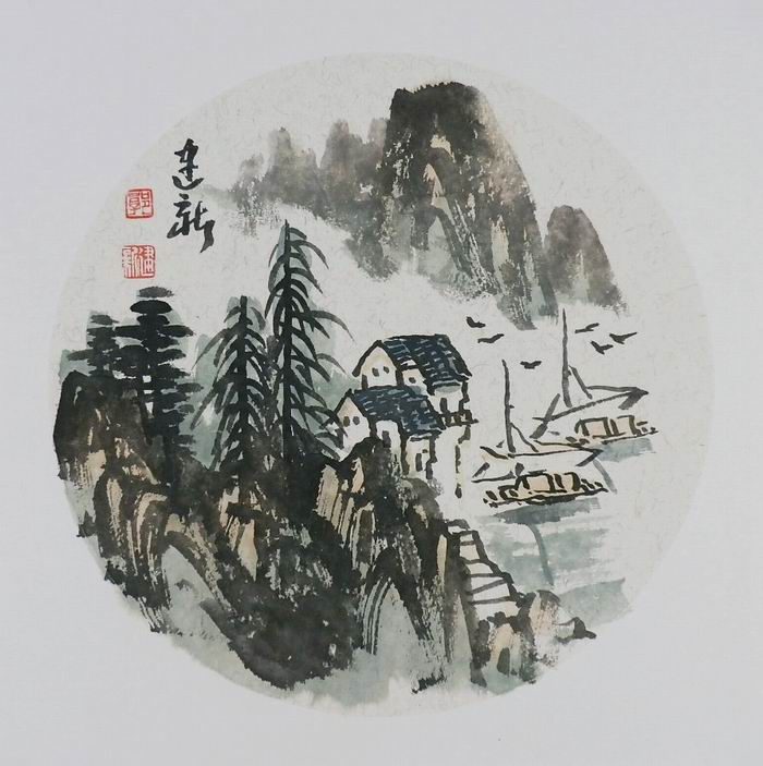 名人字画书画手绘客厅装饰画新品I042607郭建新国画山水画小品