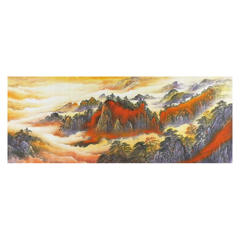 山水画小六尺纯手绘国画中式客厅办公室堂口玄关字画装饰画无款GG