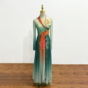 古典舞演出服绿色采菊东篱下艺考表演服舞台舞蹈服装