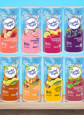 代购美国进口果味Crystal Light无糖低卡维生素冲饮6种口味大条组