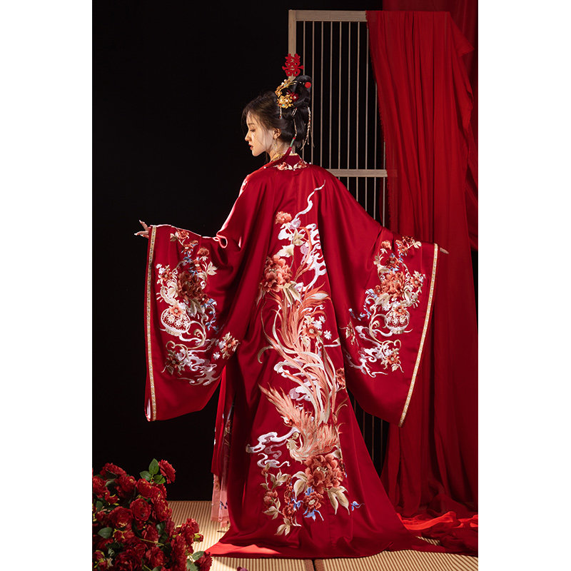 桃花序【倾世名花】原创宋制春夏汉服大袖衫破裙重工刺绣婚服_虎窝淘