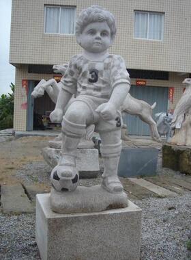 小孩运动风儿童人物雕塑大理石