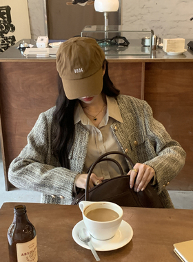 Halo Luu 【清仓】灰色千金感小香风外套女春季气质短款高级上衣
