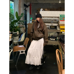 高腰显瘦甜美蛋糕裙a字气质长裙 白色半身裙女春2026新款 Halo Luu