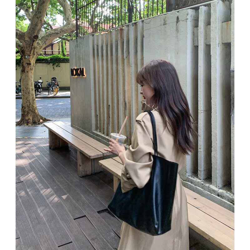 thumbnail for Halo Luu khaki trench coat for women, spring/autumn 2026 new Korean elegant mid-length coat