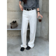 Luu 显瘦拖地阔腿裤 白色直筒裤 女秋冬新款 Halo 窄版 牛仔裤 休闲裤