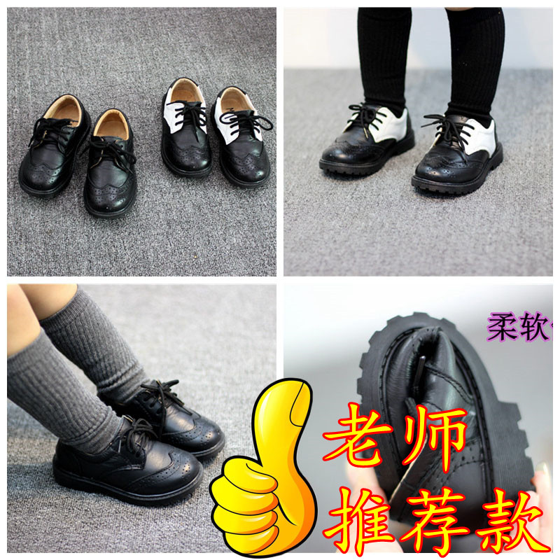 儿童真皮花童英伦风礼仪表演鞋