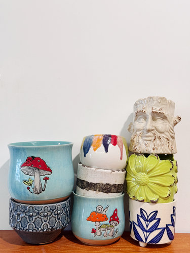 外贸出口 孤品 手工  陶瓷花盆 多肉花盆 工具桶 收纳