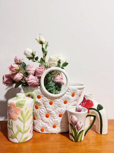 外贸孤品 花朵系列手绘花瓶、花盆、工具桶、马克杯、摆件