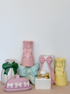 摆件 外贸孤品 香薰瓶 花盆 收纳 蝴蝶结系列花瓶 储物