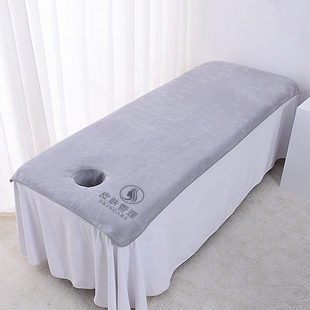 美容院铺床带洞孔大毛巾浴巾吸水加厚美容床按摩床单洞巾定制logo