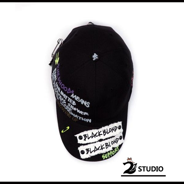 【2Z】韩国潮牌正品直送BLACKBLOND个性潮范儿字母别针棒球帽