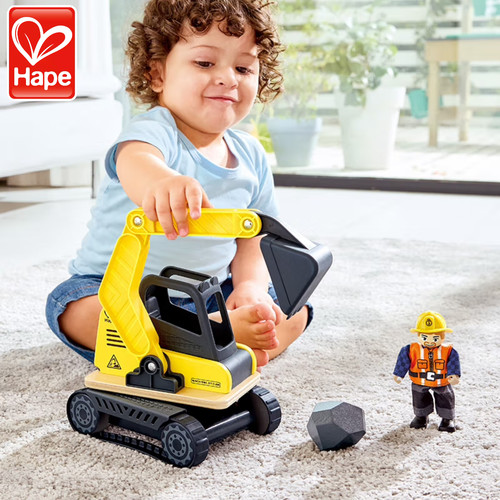 Hape新款工程车挖掘机沙滩玩具