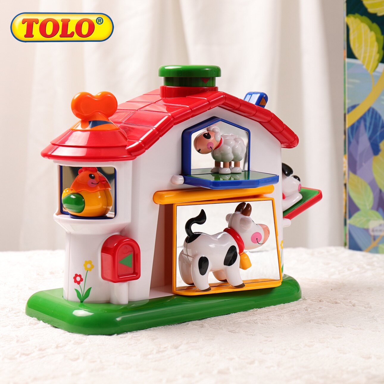 Tolo农场动物弹跳屋开关盒忙碌板儿童早教益智玩具宝宝手指精细