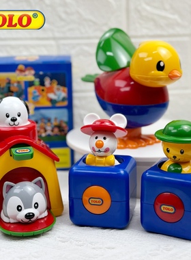 Tolo按压弹跳动物躲猫猫开关盒因果关系玩具精细动作训练宝宝1岁