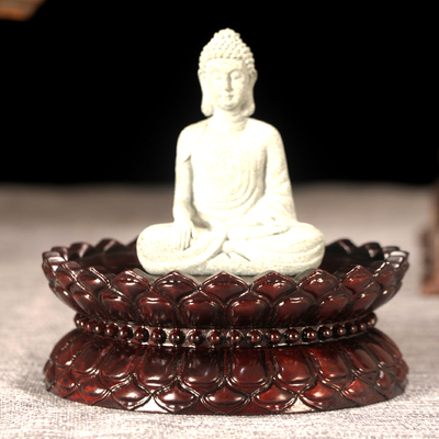 实木加高圆形莲花座佛像座