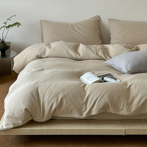 高级感双层纱纯棉四件套春夏新款