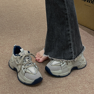 潮牌代购老爹鞋女鞋2023秋冬季欧货百搭加绒厚底增高休闲运动鞋