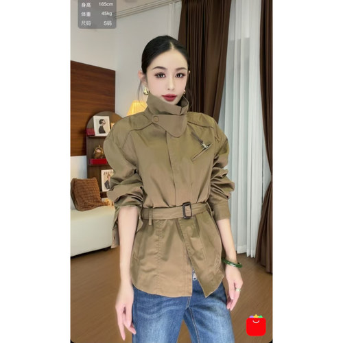9.24+「跑单限购.不褪不换」设计师款工装风风衣外套短款6711