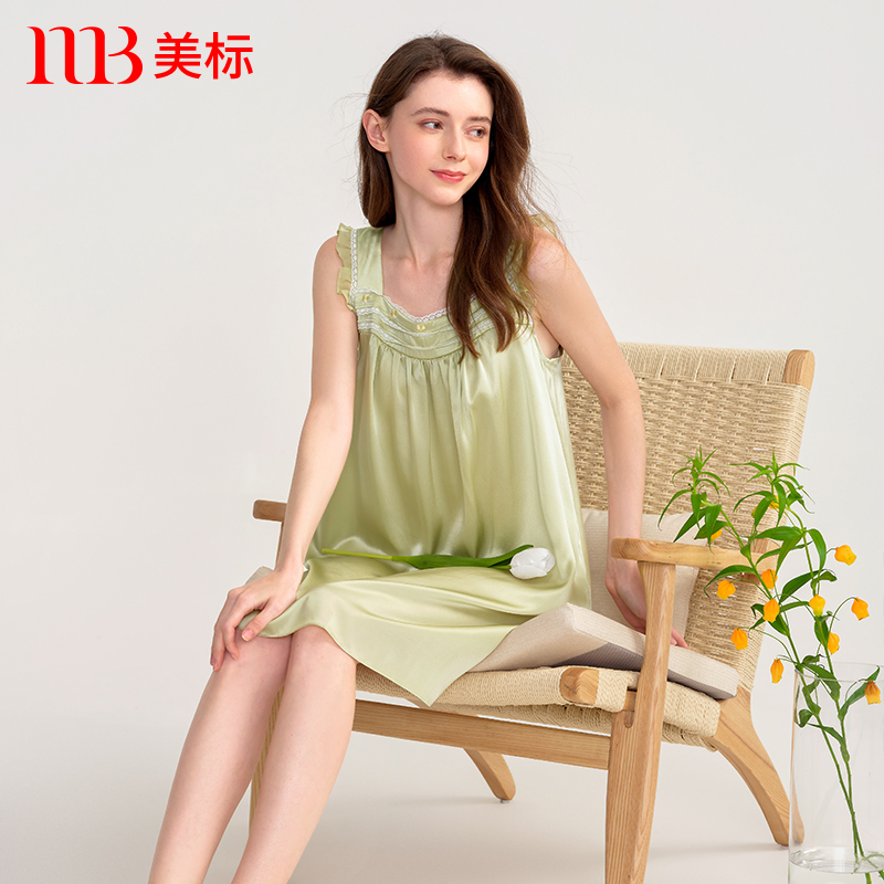 美标100%桑蚕丝背心睡裙