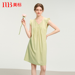 美标新款 睡衣全棉甜美梭织家居服 无袖 纯棉睡裙女夏宫廷公主风薄款