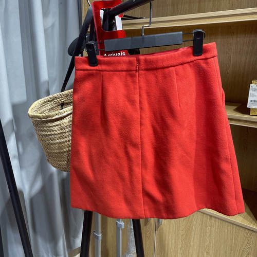 [欧]兰米特卖春秋新正品中腰开叉刺绣A字裙半身短裙