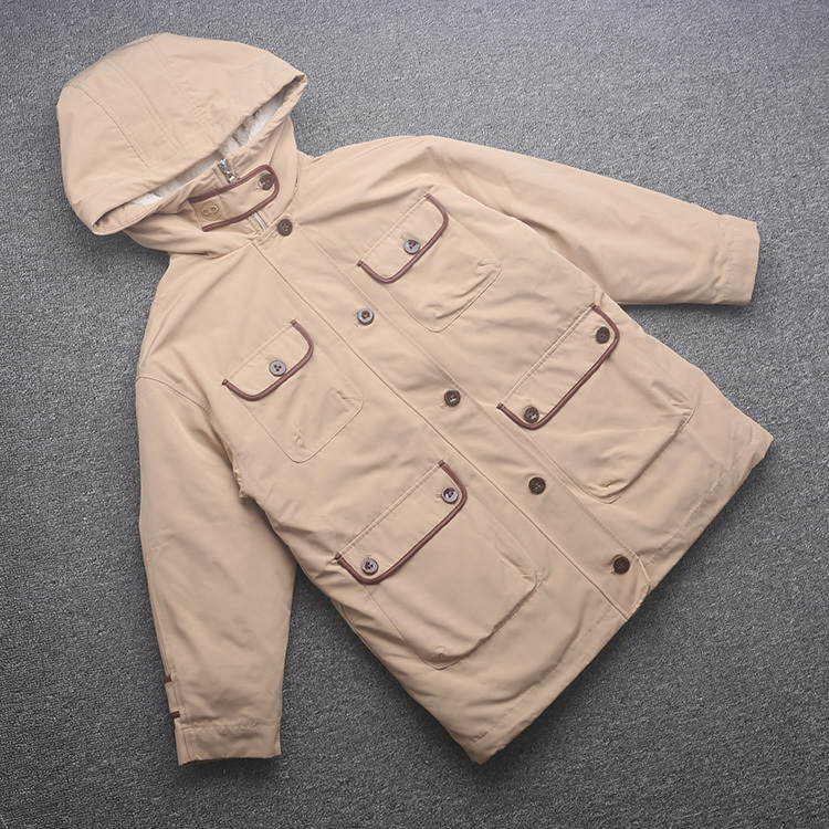 [欧]兰米特卖冬装口袋外套羽绒服女中长款1ZY4330140