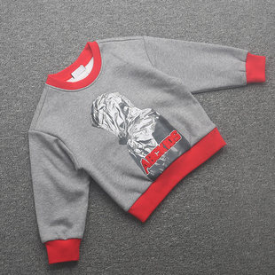 [ab]兰米特卖秋冬新款童装男童中大童圆领套头卫衣加绒保暖时尚