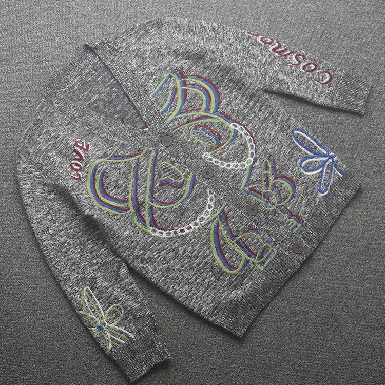 [五]兰米特卖冬季新款女装毛织开衫针织衫保暖舒适字母V领上衣