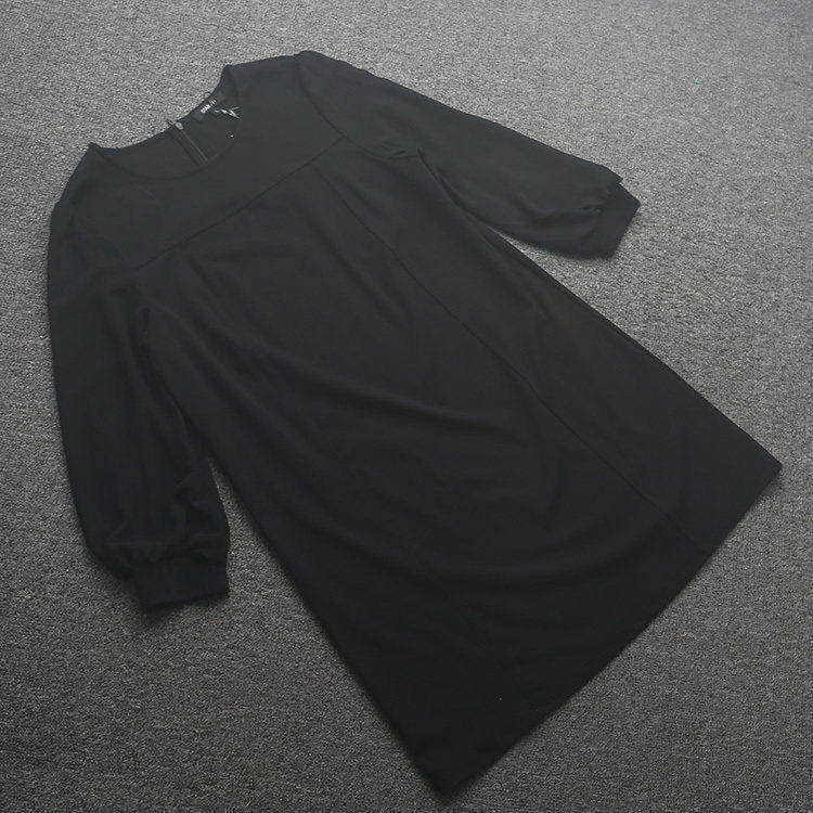 [艾]兰米特卖夏季新款女装大码赫本风连衣裙宽松显瘦遮肚子高级感