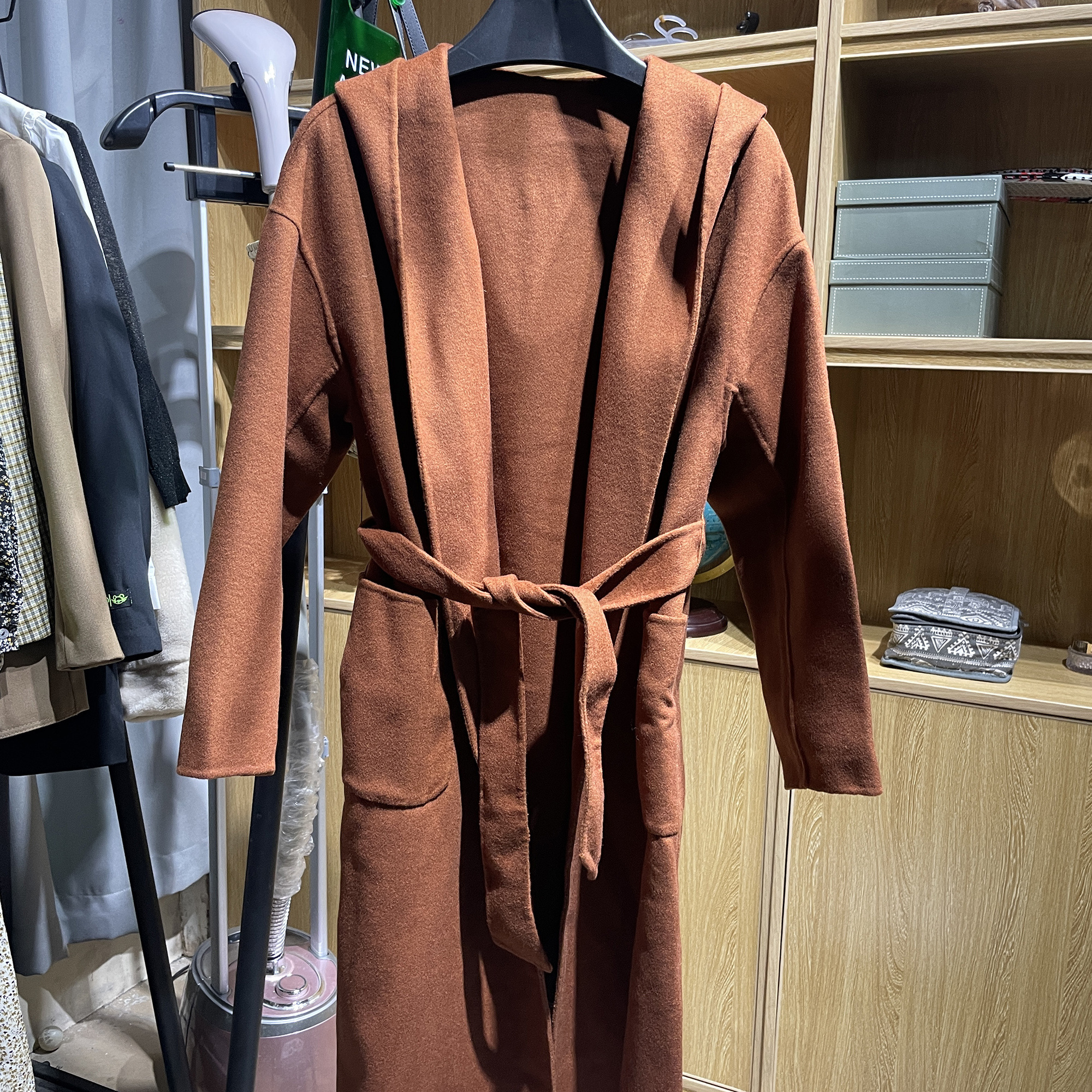 [五]兰米特卖正品冬羊毛呢外套长款双面呢呢子大衣2GE3341090