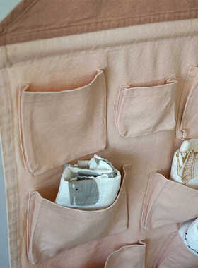 ins风玩具收纳挂袋墙挂式袋子小布袋床头布艺门后置物袋壁挂宿舍