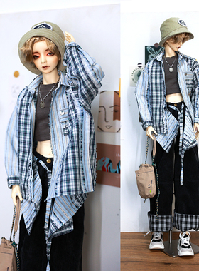 CrossChurch70/75尺寸“1+1=N”拼布格子廓形衬衫+屁帘