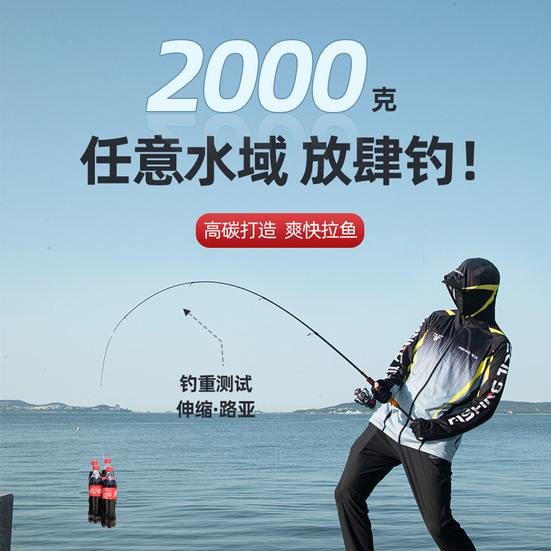 远昌千禧伸缩路亚竿ML调碳素杆马口翘嘴鲈鱼休闲野钓垂钓鱼杆渔具 - 实物图