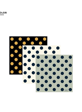 THECOLOR春夏新品日系波点丝巾女绿色百搭方巾老钱风时尚搭配围巾