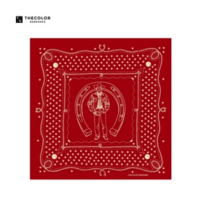 THECOLOR BANDANA美式复古方巾巾红色阿美咔叽丝巾西部牛仔领头巾
