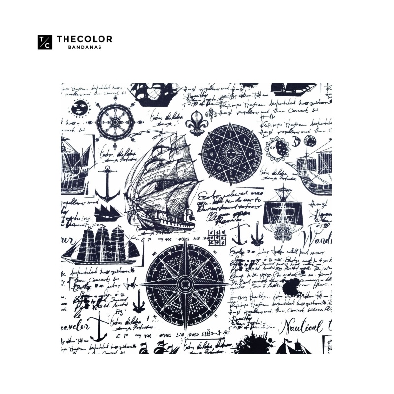 美式复古方巾男女丝巾海军风领巾