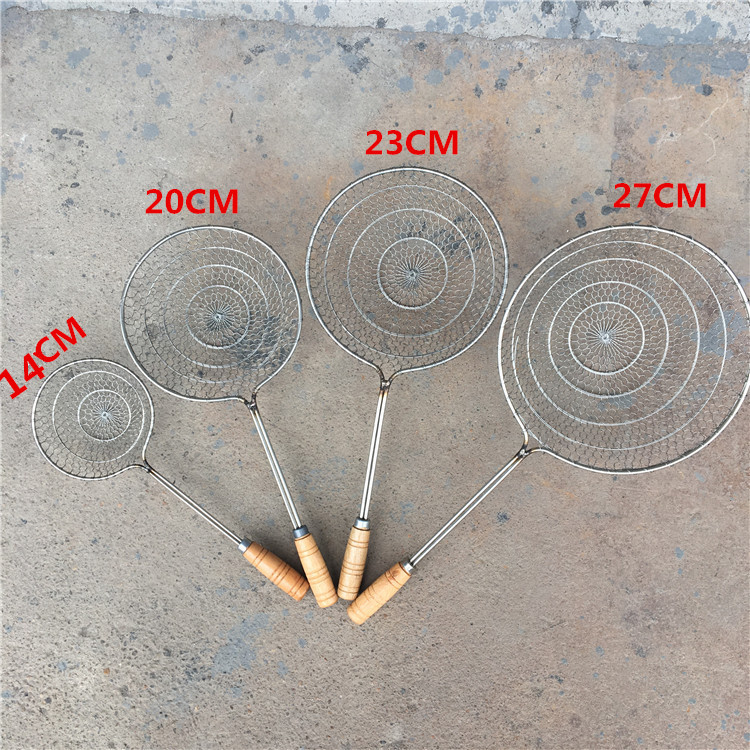 手工编织长柄火锅漏勺不锈钢大号过滤网漏网小捞面麻辣烫漏勺包邮