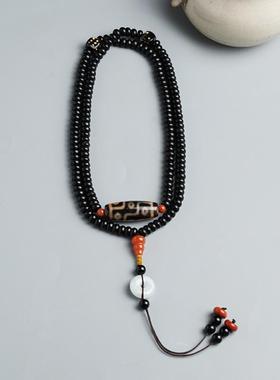 西藏九眼天珠椰壳挂脖项链正品