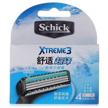 舒适超锋3剃须刀专用刀片(4片装) schick xtreme3刮胡刀片特价
