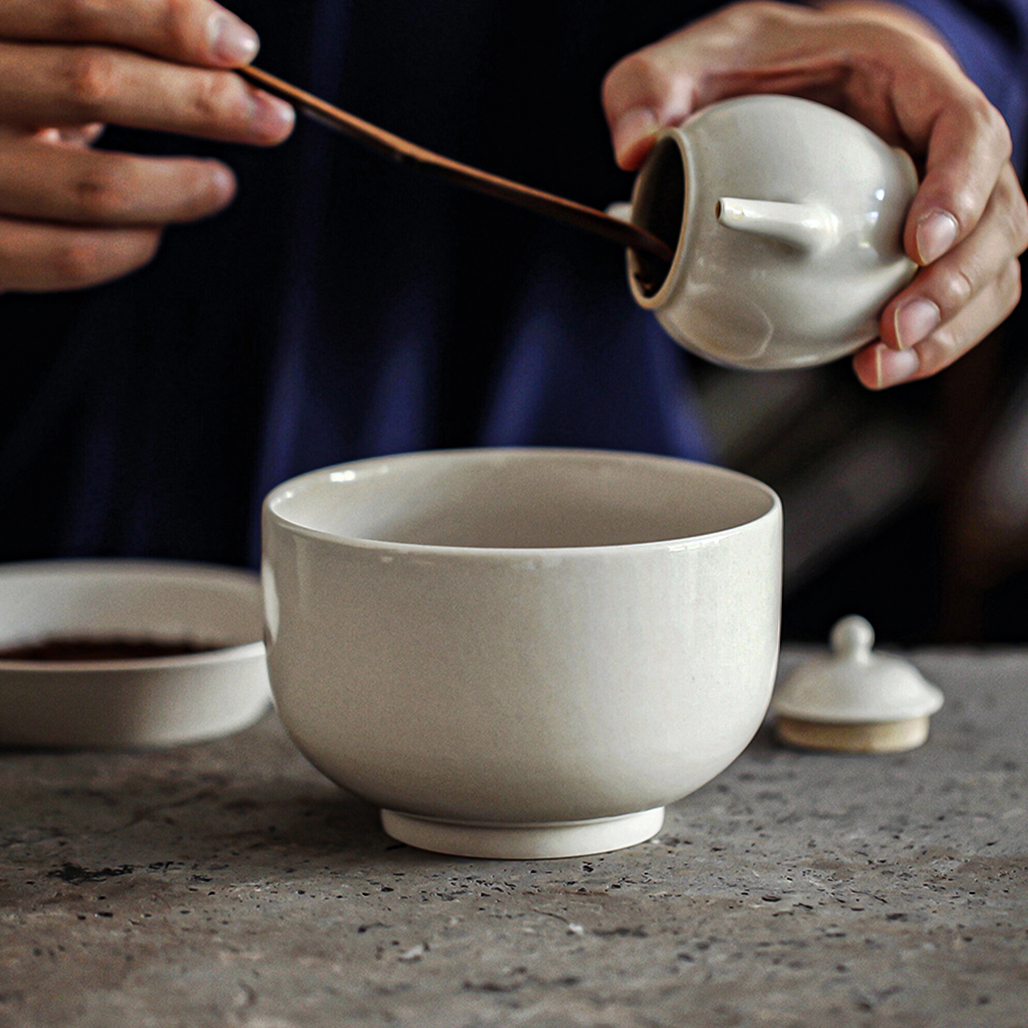元无 山色 仿宋 陶瓷手作建水 渣斗 水洗水盂 茶道茶席配件 包邮