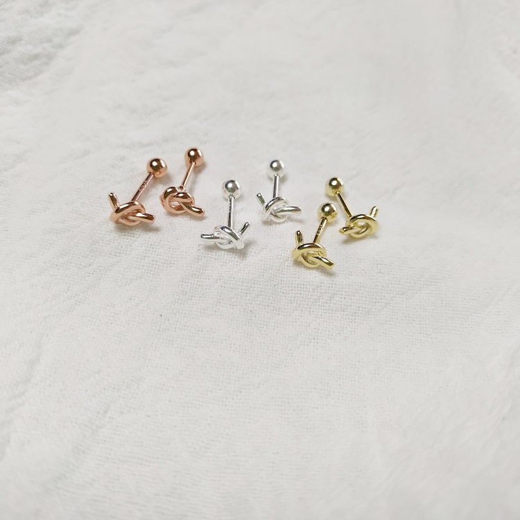 纯银包金拧螺丝冷淡风耳饰品