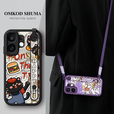 佳朗适用于vivos30手机壳新款s20腕带s19支架s18斜挎s17可背s16挂绳y300女y200防摔s9保护套vivo汉堡猫咪小狗