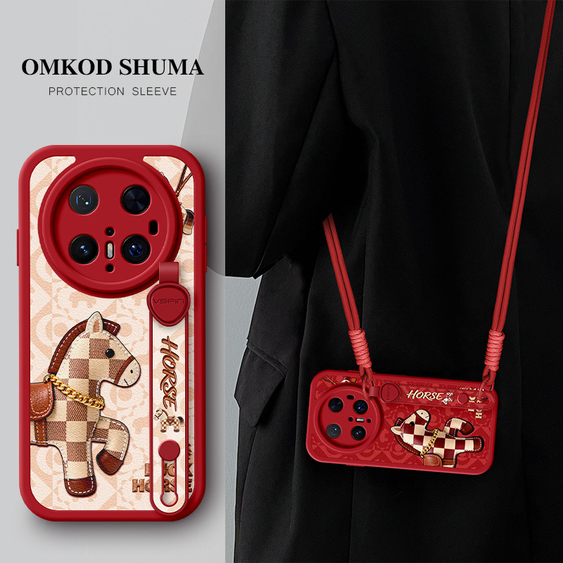 佳朗适用于华为mate80手机壳新款mate70腕带支架mate斜挎60可背50挂绳40女生pro防摔保护套Max轻奢格子马年Rs