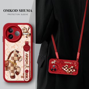 佳朗适用于红米K90手机壳K80新款K70腕带K60支架note15可背pro挂绳Turbo女生11防摔14保护套12轻奢格子马年13