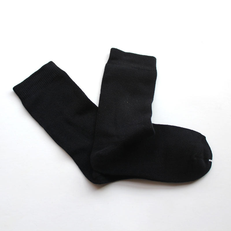 新款秋冬纯黑色正装袜百搭纯棉女士袜子简约中筒棉袜商务短靴袜wz