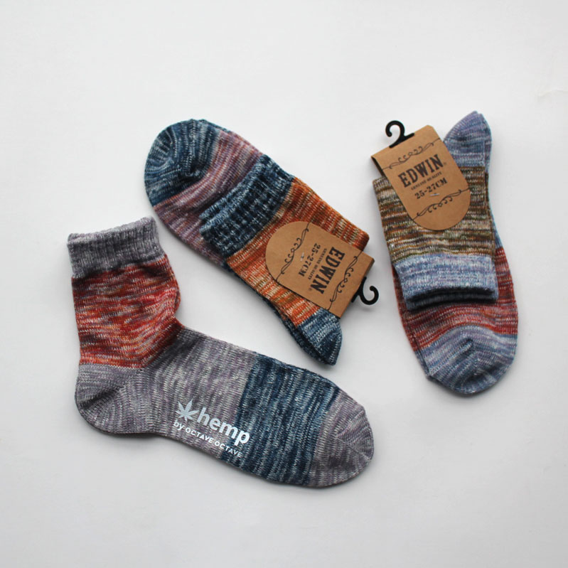 潮纯棉复古中帮男士袜子