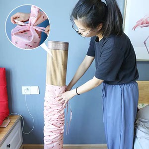 西文可水洗牛津布凉席收纳袋防尘防潮竹席子束口袋直筒藤席凉席套